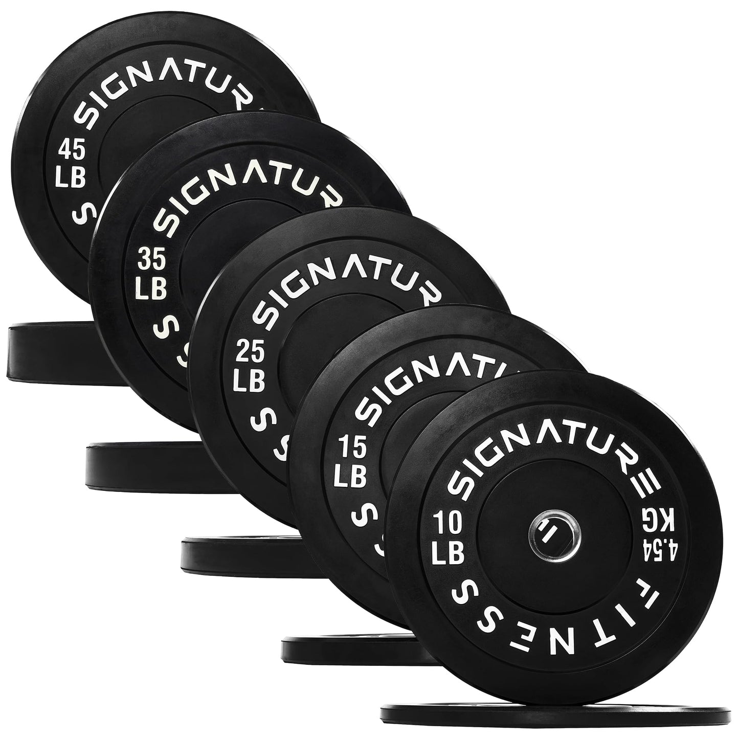 Fitvids Olympic Bumper Plates Set, 2" Weight Plates for Strength Training & Weightlifting, Set: 260 lbs (2x 10/15/25/35/45 Pairs)
