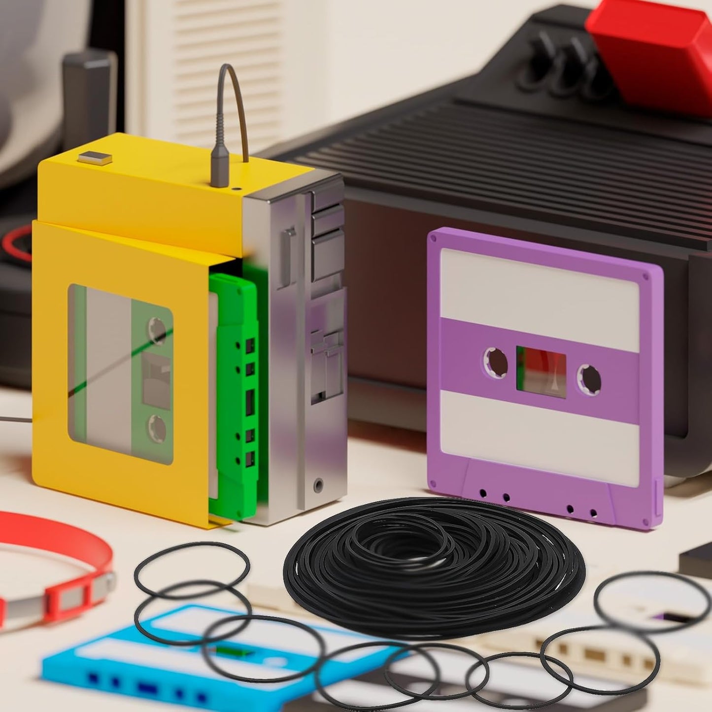 Sliverdew 50 Cassette 40-135 mm Cassette 1mm Pcs Recorder Rubber Belts Recorder Repair Maintenance Tape Machine Rubber