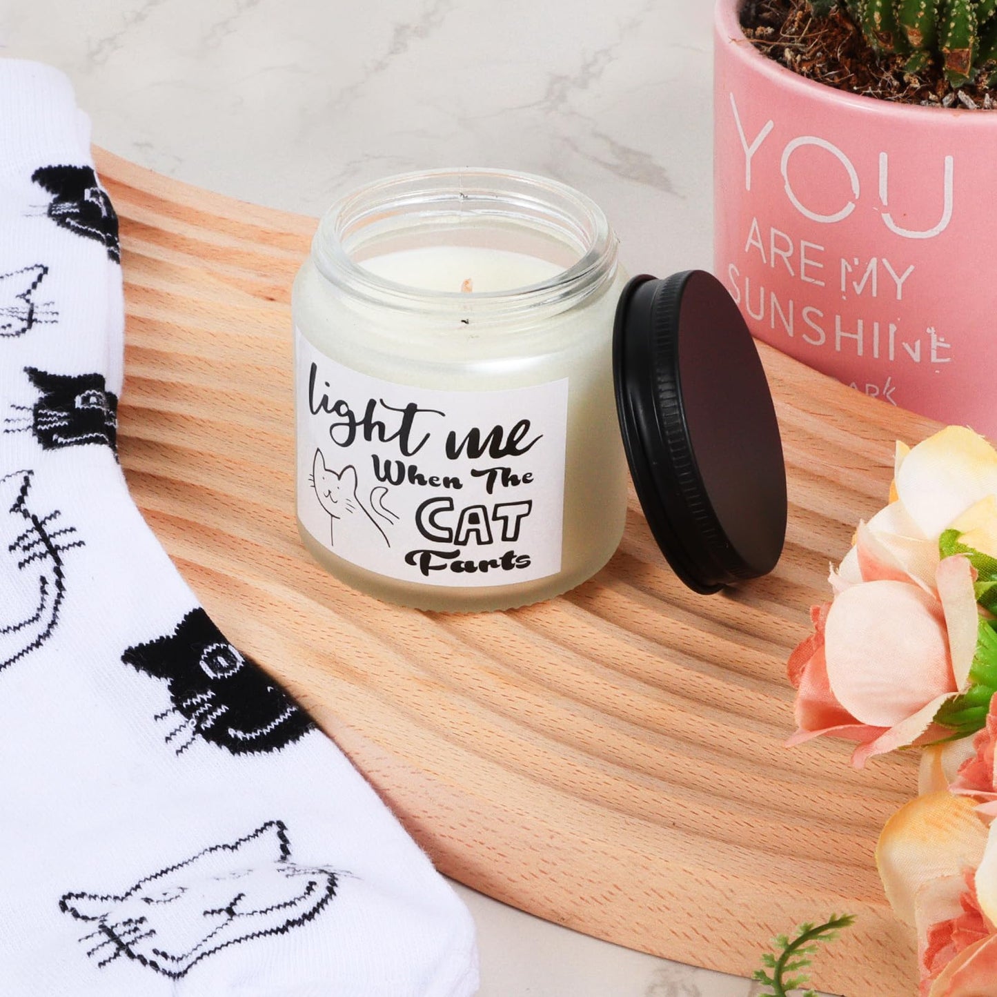 LiYiQ Cat Lover Gifts for Women - Cat Mom Gifts, Crazy Cat Lady Essentials: Makeup Bag, Socks, Scrunchies, Greeting Cards - Perfect for Birthdays & Mother's Day