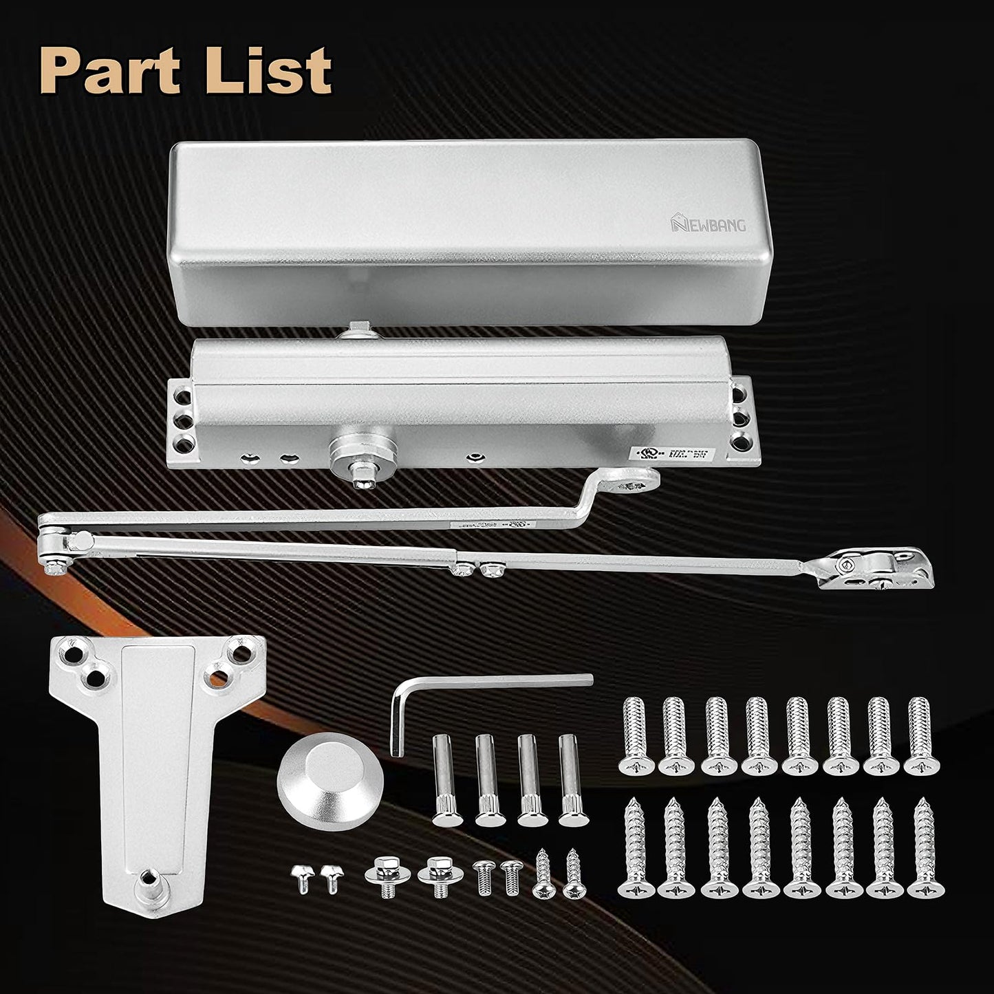 UL Grade 1 Commercial Adjustable Door Closer NEWBANG 9016BC