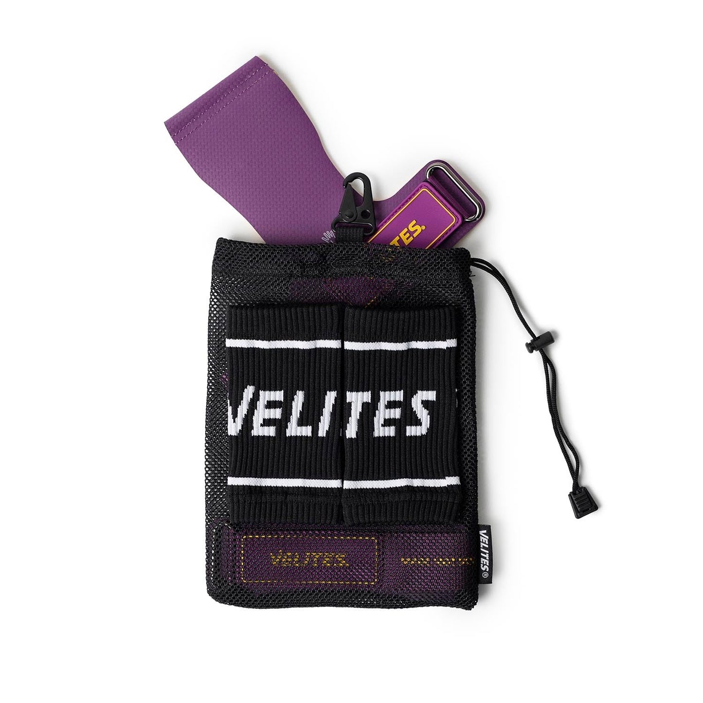 Velites - Official CrossFit® Games Quad Ultra Grips - Size M Color Purple Mustard - No chalk and smooth bars - Wristbands and carry bag included - Pull-ups, muscle-ups and toes to bar