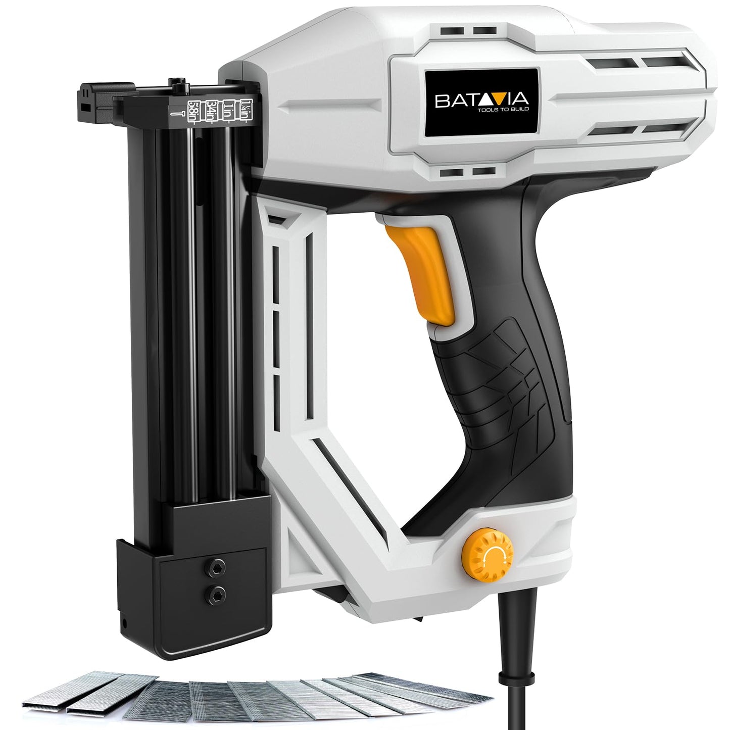 Electric Nail Gun, Batavia 2-in-1 Staple Gun Brad Nailer 18 Gauge for Heavy Duty, 120V Stapler Gun for Upholstery, Carpentry, DIY, 1/4'' Narrow Crown Staples 200pcs and Nails 800pcs Included