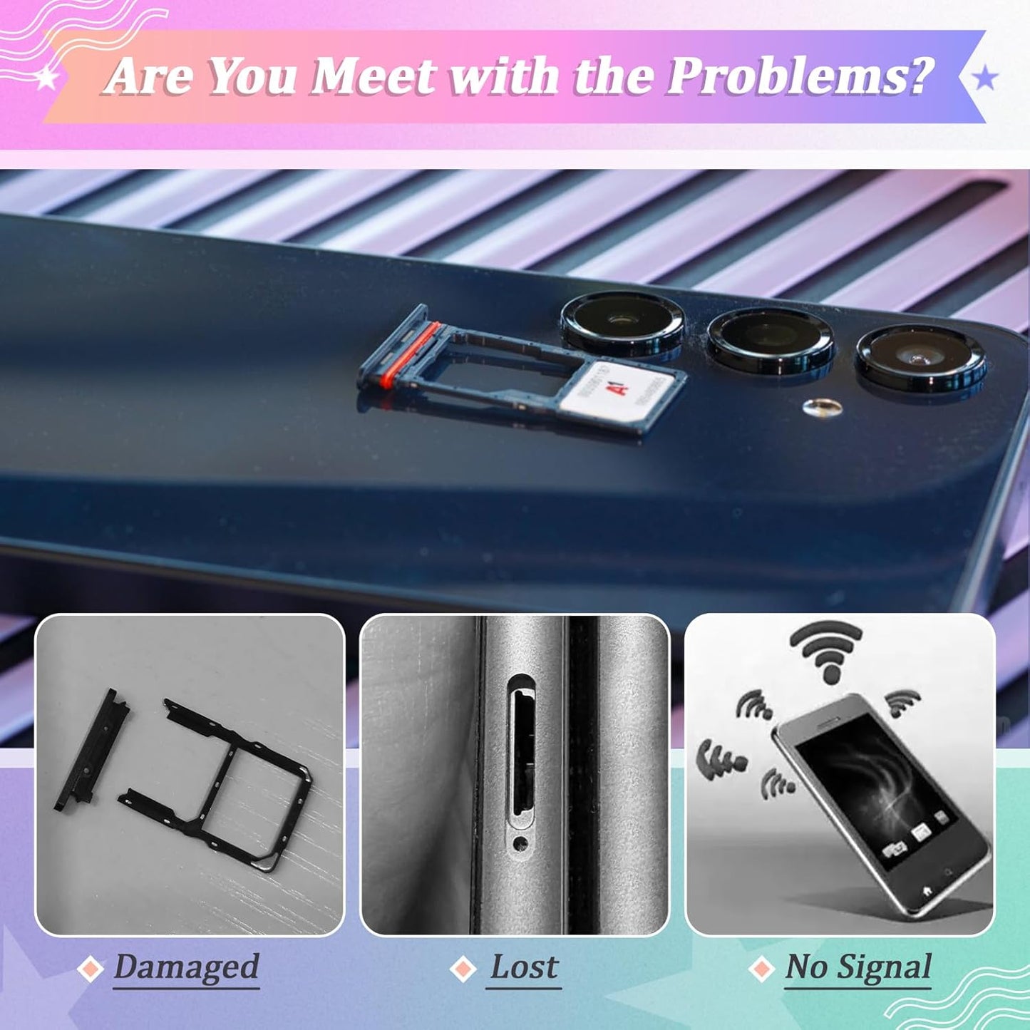 2PCS A16 5G A16 5G SM-A166U SIM Card Tray for Samsung Galaxy SIM Card Slot Holder Replacement for Samsung with Open