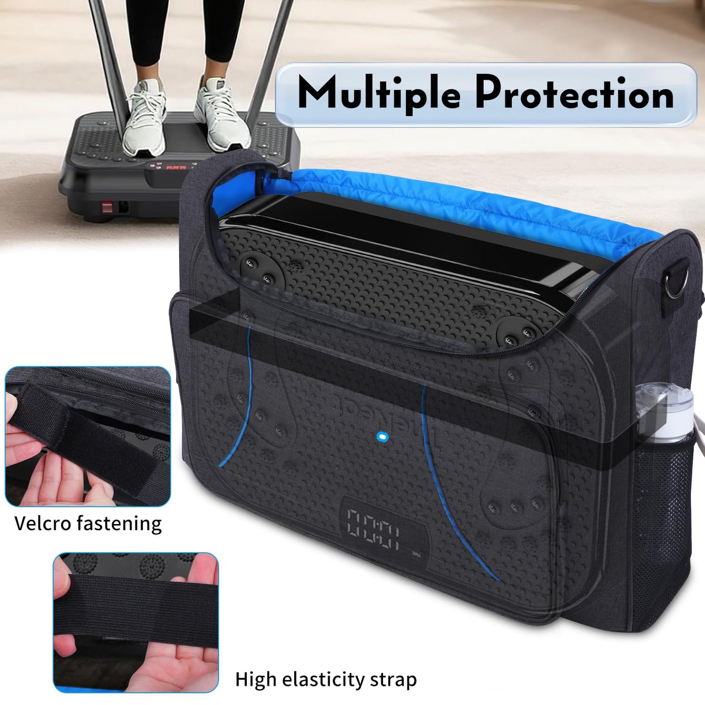 Amotpo Carry Case Compatible with AXV/SoftGym Vibration Plate Fitness Platform Portable Vibration Plate Exercise Machine Storage Bag Cover,Large Capacity Carry Bag with Pockets,Case Only