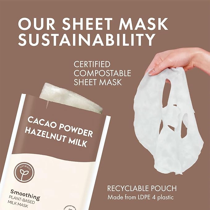ESW Beauty Cacao Powder ??Smoothing Plant-Based Milk Face Mask ??Cacao & Hazelnut for Aging & Sensitive Skin ??Plumps, Softens & Promotes Youthful Complexion