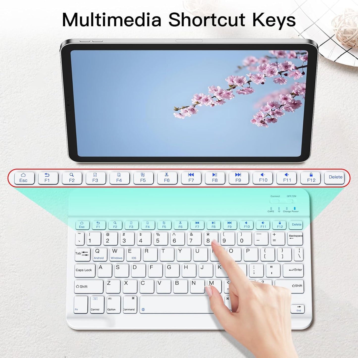 XIWMIX A9+/S10 FE/S9/S9 FE/S9+/S9 FE+/S6 Lite/S7/A8 Wireless Bluetooth Keyboard for Samsung Galaxy Tablets, Ultra-Slim