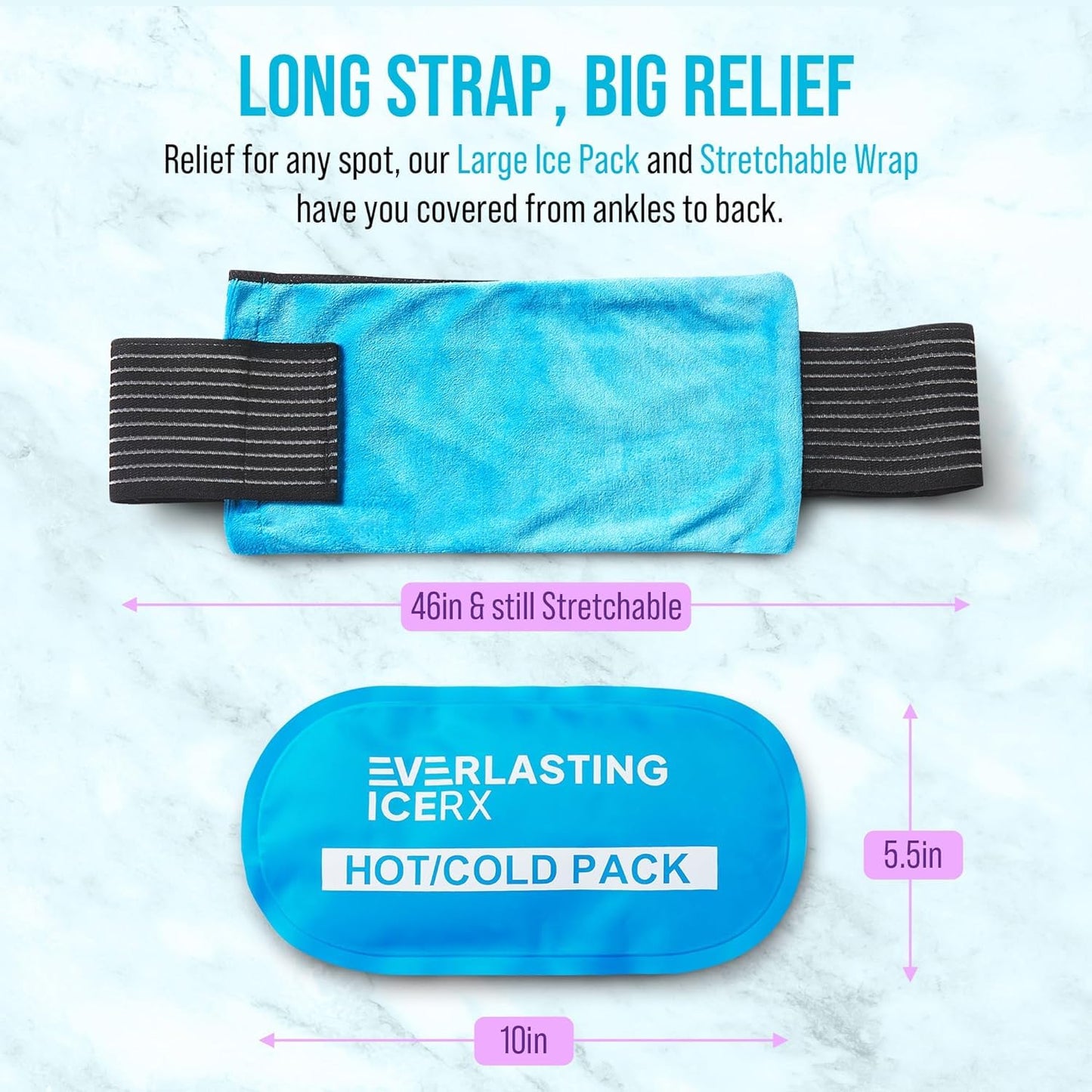 Reusable Hot and Cold Gel Ice Pack Wrap (2 Pack) - Hot and Cold Therapy Solution for Injuries - Adjustable & Flexible for Knees, Back, Shoulders, Arms, and Legs - Ice Packs for Injuries Reusable