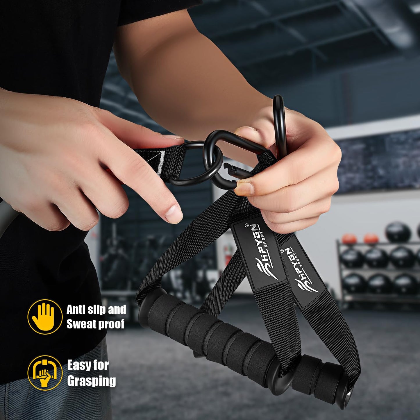 HPYGN Heavy Resistance Bands, Workout Bands with Handles for Men, Fitness Weight Bands for Physical Therapy, Muscle Training, Strength, Slim, Yoga, Home Workout Equipment