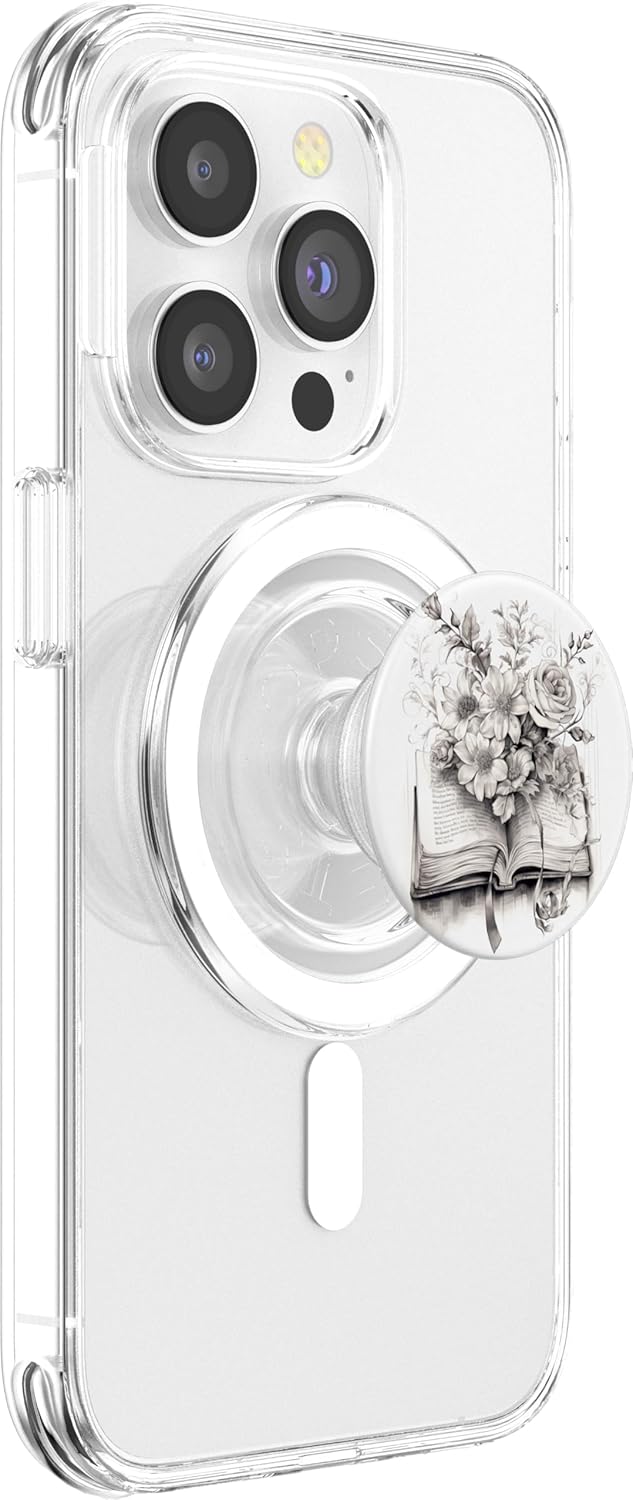 Cute Book Lover Reading Bookworm Botanical Books and Flowers Reading Book Lover Floral PopSockets MagSafe PopGrip