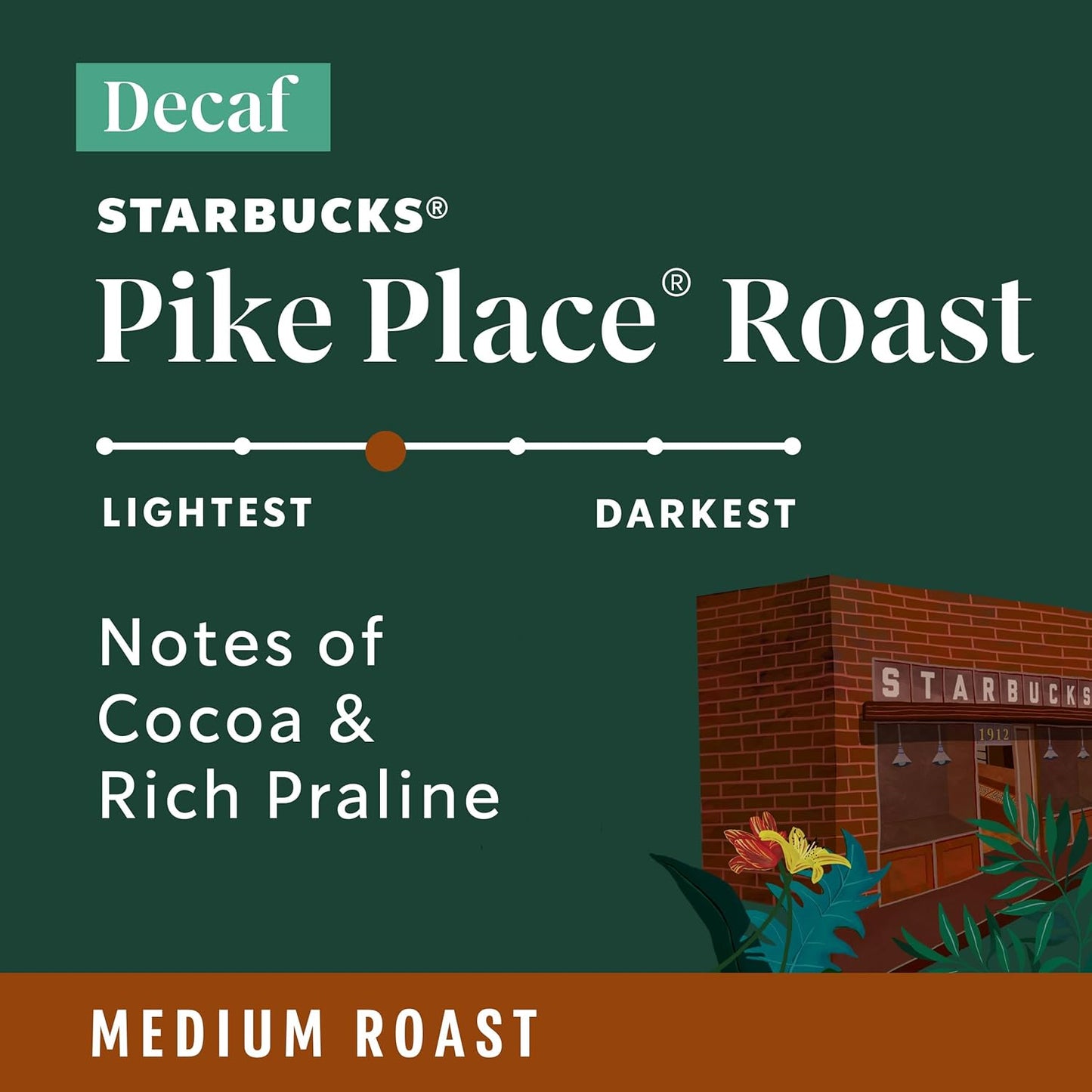 Starbucks Ground Coffee - Decaf Pike Place Roast | Medium Roast, 100% Arabica, 3 Bags (12 oz Each)