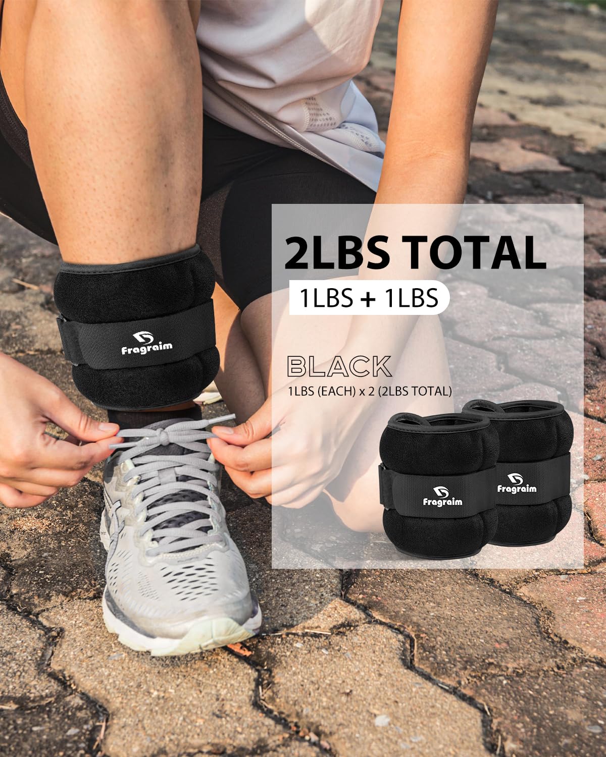 Ankle Weights, 1 Lb X 2 Wrist Leg Arm Weights for Women and Men, Comfortable and Soft, Pretty Sturdy, Perfect for Dancing, Running, Walking, Fitness, Workout, Physical Therapy - Black