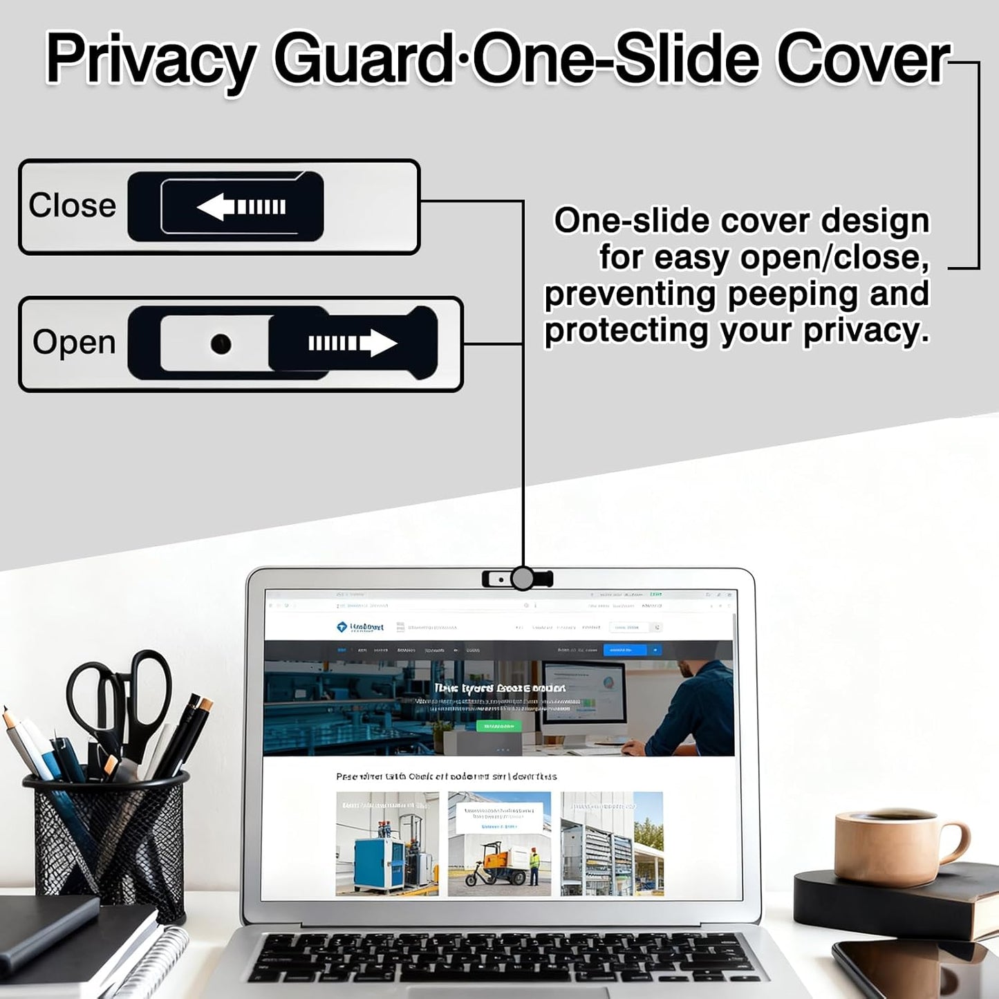 Brvlsoc (6-Pack) Webcam Cover Slide Extra-Large Privacy Shield for Laptop, Tablet, PC & Smartphone Ultra-Thin Camera