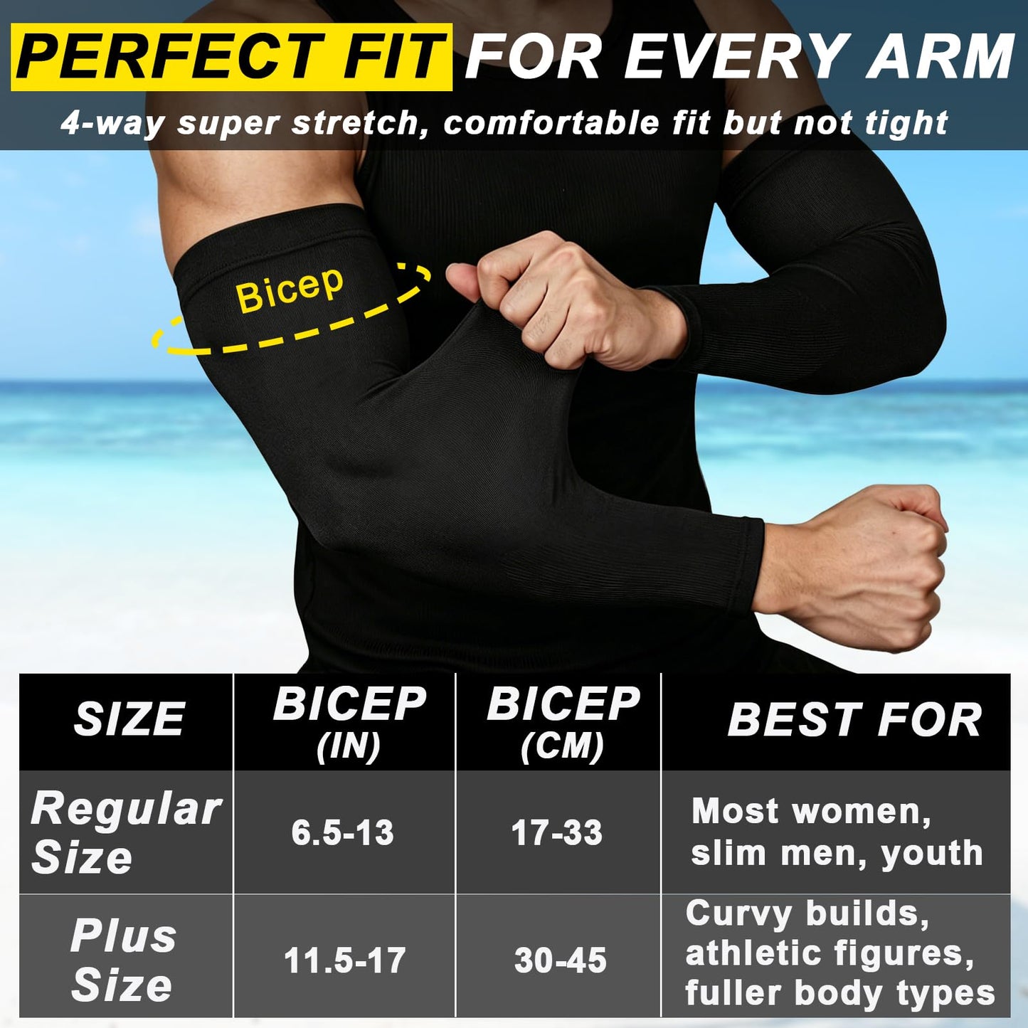 ROCK TAKIN UPF 50+ UV Arm Sleeves for Men Women, Sun Protection Cooling Sports Sleeves for Running Cycling Golf Baseball Tattoo Cover