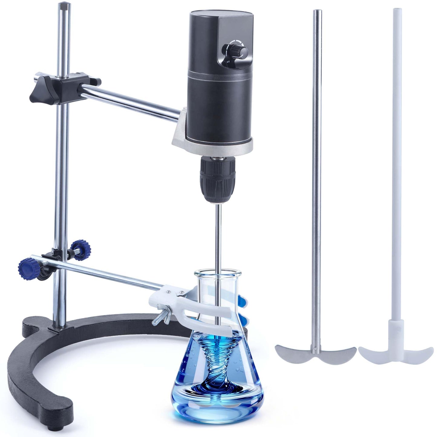 Deccasa Lab Overhead Stirrer - 40L Capacity Digital Mixer, 100-2000 RPM Variable Speed, High Viscosity 10000mPa·s, Brushless Motor with Support Stand & Dual Stirring Rods