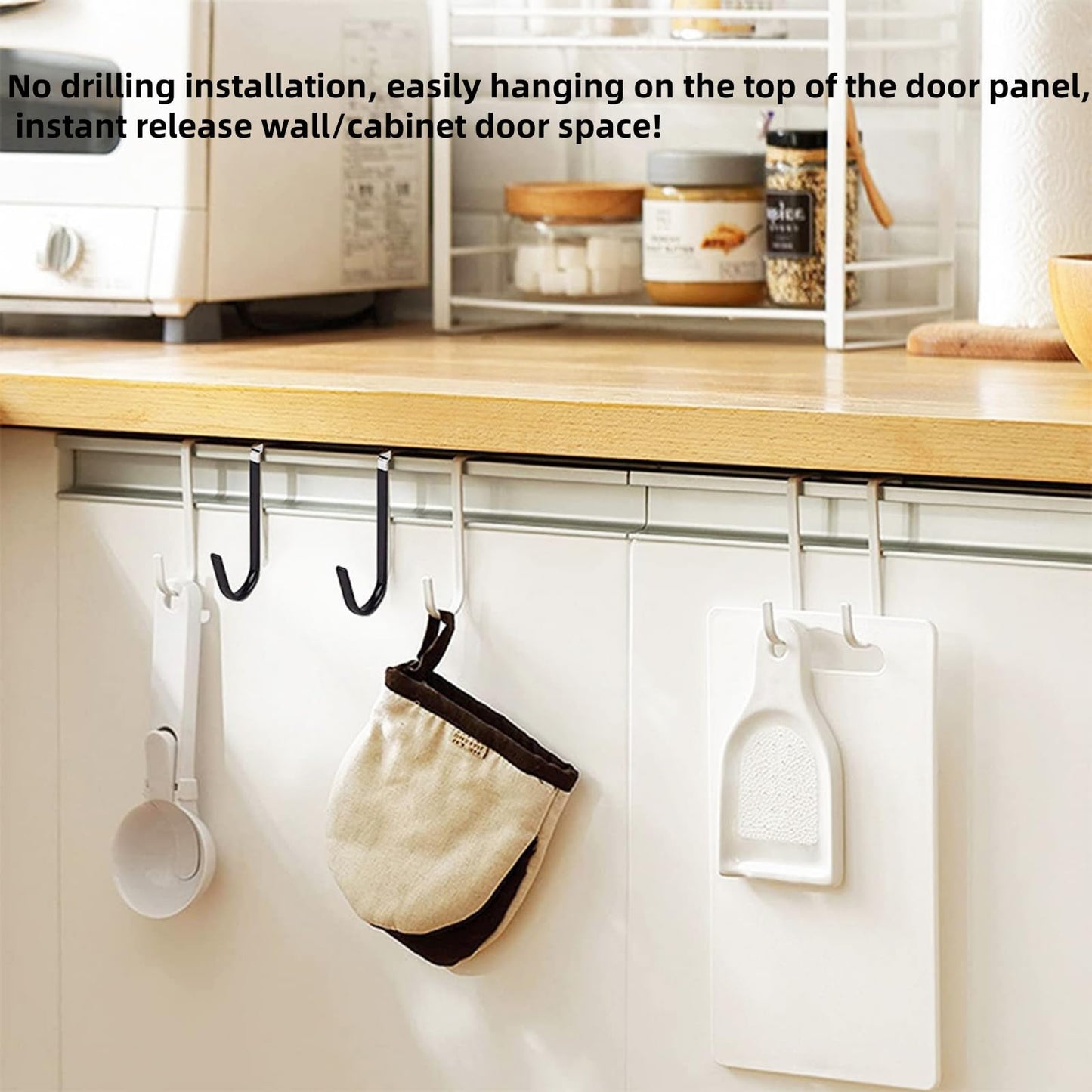 HANGZIGD Over The Door Hooks, Door Hangers Hooks,Extra Long 5" Rustproof Organizer Hook with Soft Rubber Padding, No-Scratch Design for Towels, Robes, Coats, Bags (12 Pack Black)