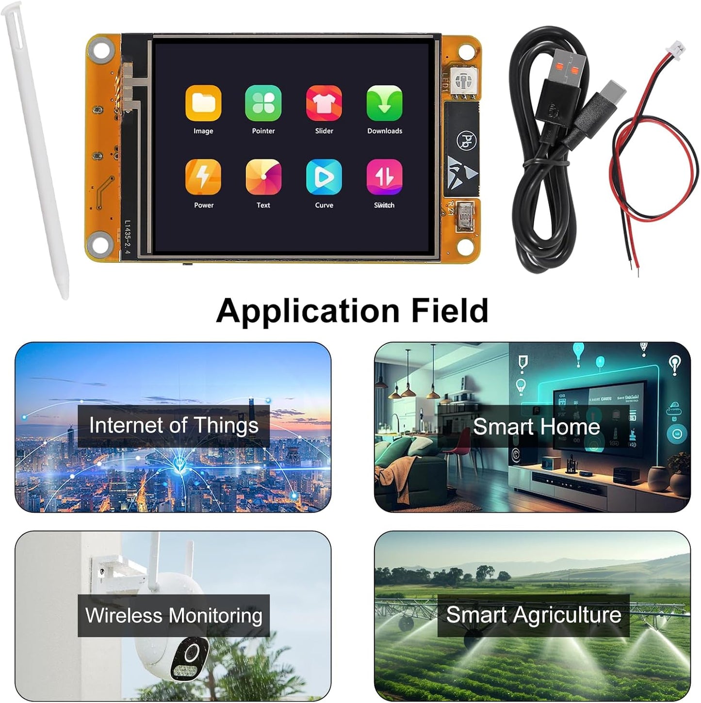 2Pcs ESP32 2.4 Inch ESP-WROOM-32 2.4" 240x320 DORHEA Touchscreen LCD TFT Module with Touch Screen Display Module Smart