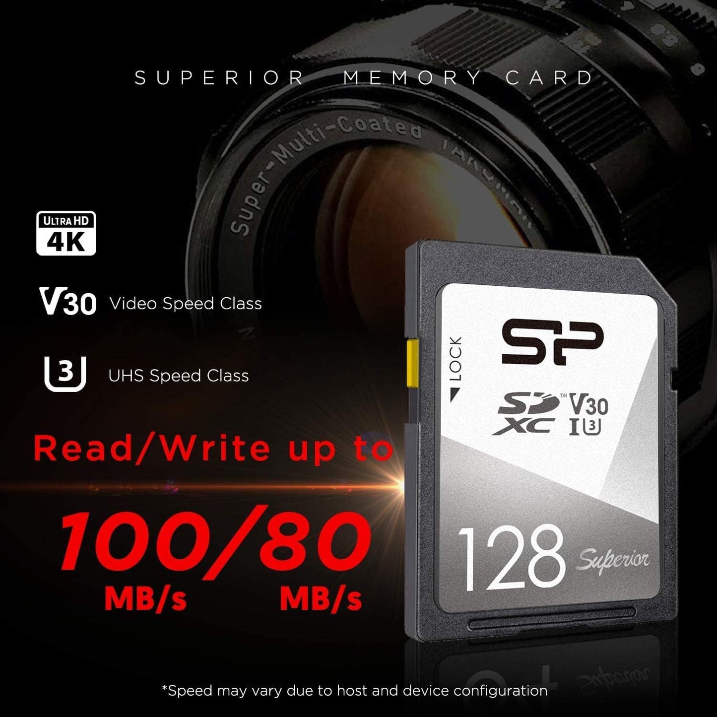 SP Silicon Power 64GB UHS-1 U3 V30 Silicon Power Superior SDXC Memory Card