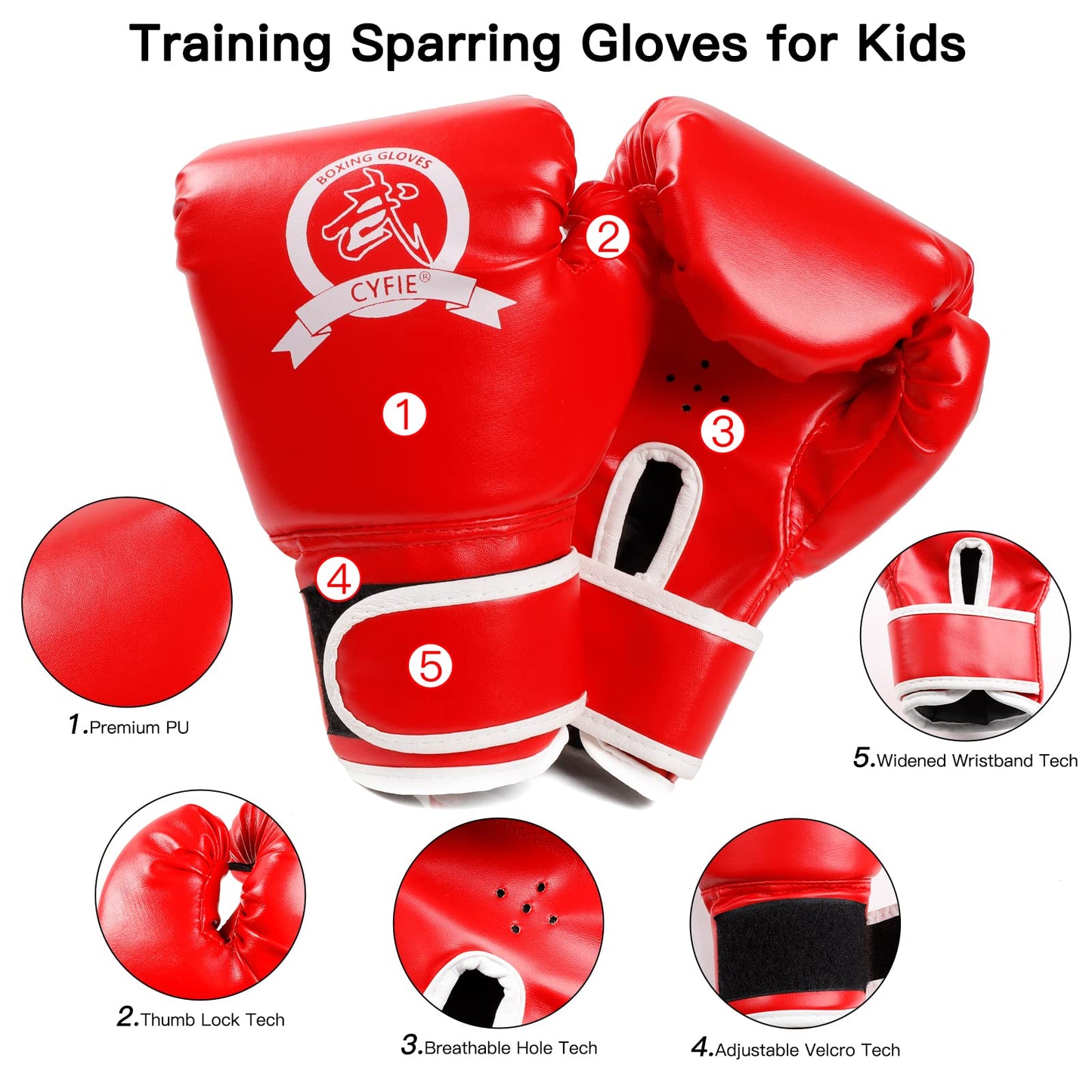 3-in-1 Boxing Equipment Punching Gloves Mitts Kick Pack Set for Kids Karate Mitts Pad for Beginners Arm Pad for Children Boxing Gloves for Muay Thai, Taekwondo, MMA Training, Gift for Kids Child