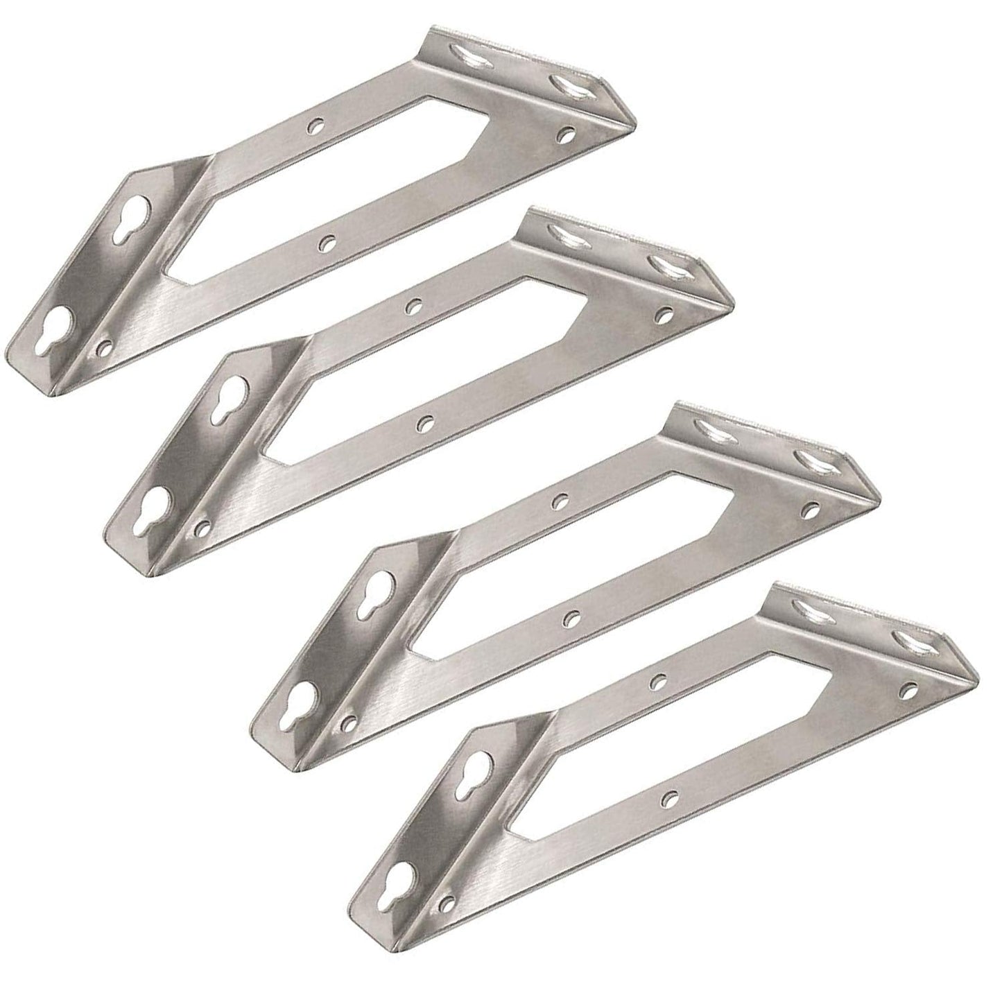 Rannb Trapeziform Angle Brackets Multi-Purpose Stainless Steel Corner Braces Large Size - 4pcs