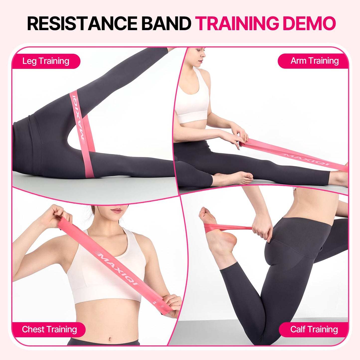 Resistance Loop Exercise Bands Set of 5, 5 Resistance Levels Elastic Workout Bands for Strength Training, Stretching, Yoga, Pilates, Physical Therapy, Home Gym for Men Women, with Guide & Carry Bag