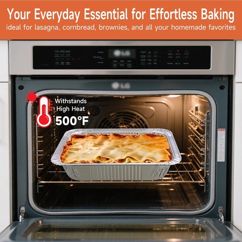 Aluminum Pans 9x13 (30 Pack) - Disposable Foil Pans for Cooking, Baking, Meal Prep & Food Storage
