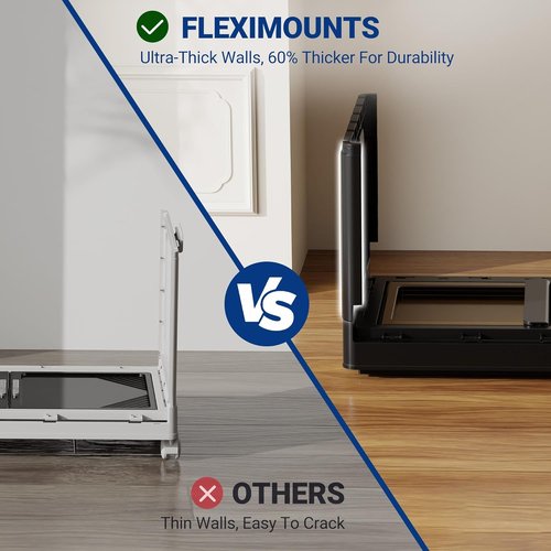FLEXIMOUNTS Stackable Storage Bins - Collapsible Plastic Organizers with Lids & Wheels | 2-Pack, Milky White