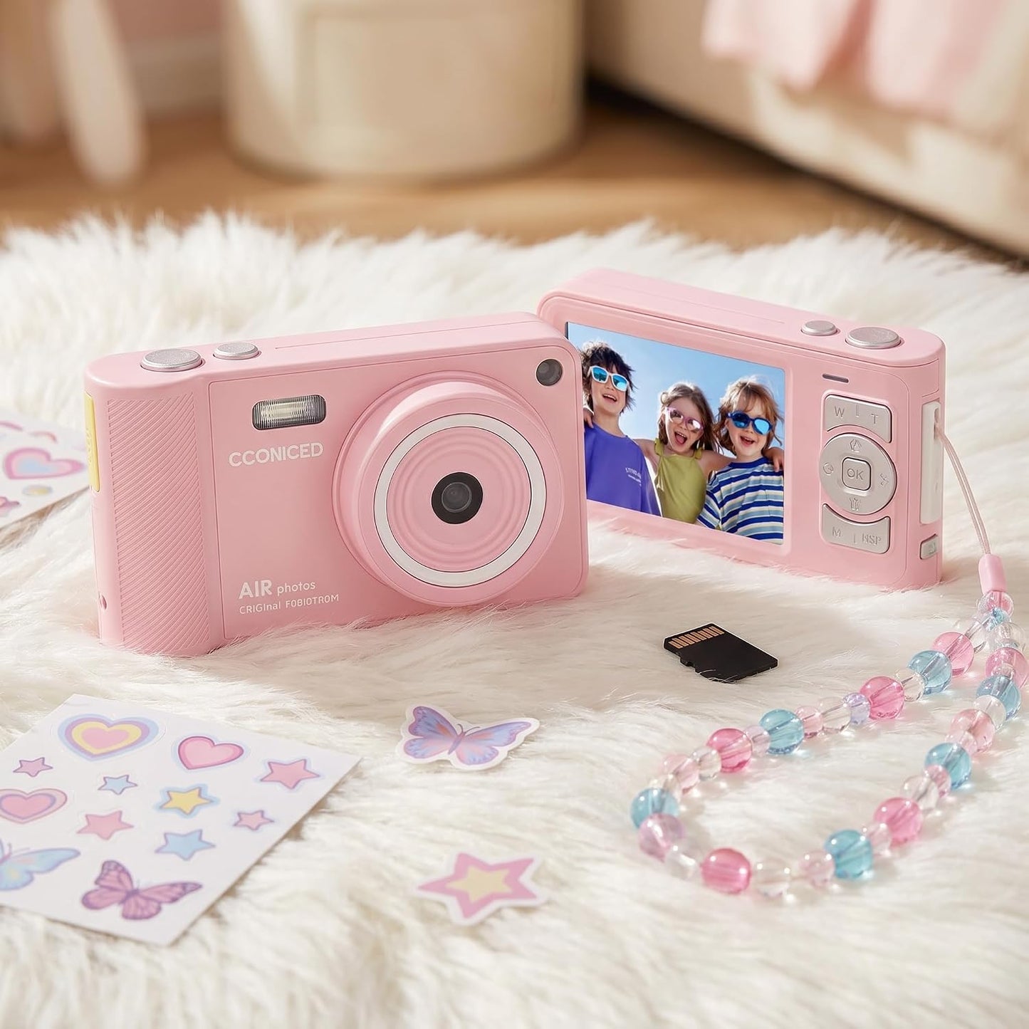 GCORDER 3-18, 50MP 1080P 16X 3-12, 13-18 Digital Camera,Pink Digital Camera for Kids Teens FHD Compact Camera with GB