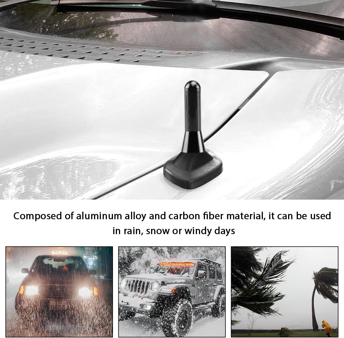 YTFRL 1.37 Inch 1.37 inches) Car Short Antenna, Stubby Aluminum Alloy Radio Antenna Replacement with Screws Rubber