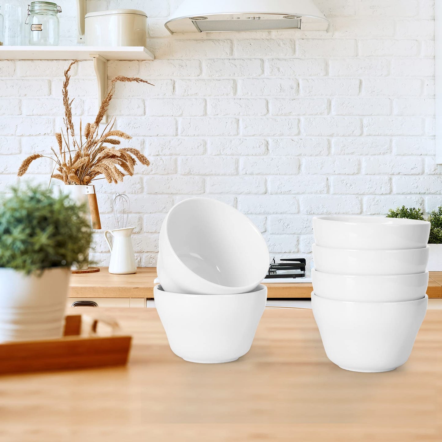 Patelai 12 Pcs 8 oz Porcelain Soup Cups Small White Dessert Bowls Broth Dip Cups for Ice Cream Dipping Sauce Bouillon Soups Side Dishes Salads Cereal Rice, Microwave and Dishwasher Safe