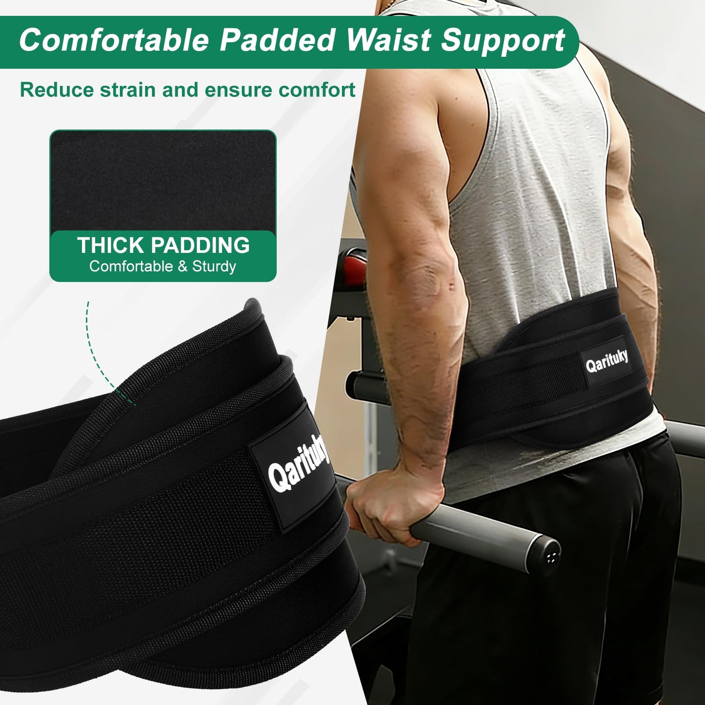 Qarituky Dip Belt, Professional Weight Lifting Belts with 38 IN Steel Chain, Reliable & Durable Weight Belt for Men, Heavy Duty Weightlifting Belts for Pullups, Squats, Dips, Weight Lifting