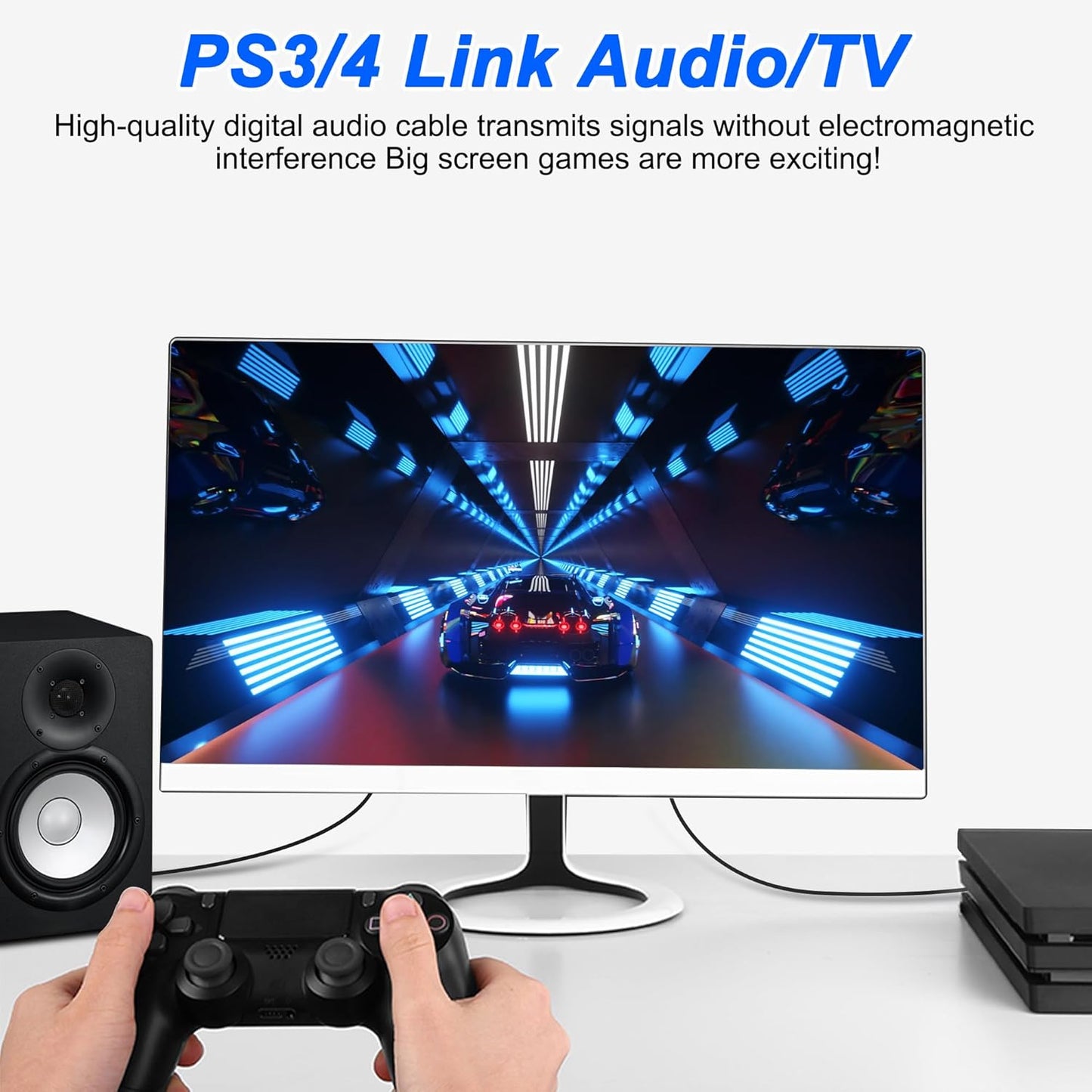 1 2 1 2 PS5/PS4,TVReceiver -1.5M/4.9FT XMSJSIY to Toslink Digital Optical Splitter Male in Male Out Fiber Optic Audio