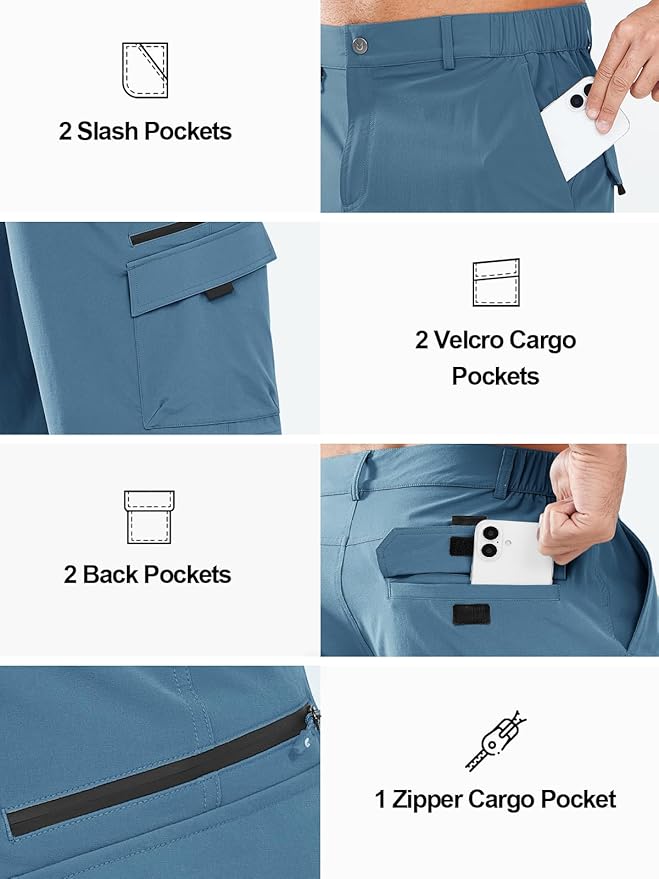 NORTHYARD Men's Cargo Hiking Shorts 9" Lightweight Outdoor Tactical Work Camping Sport Golf Casual Travel Fishing Multipocket