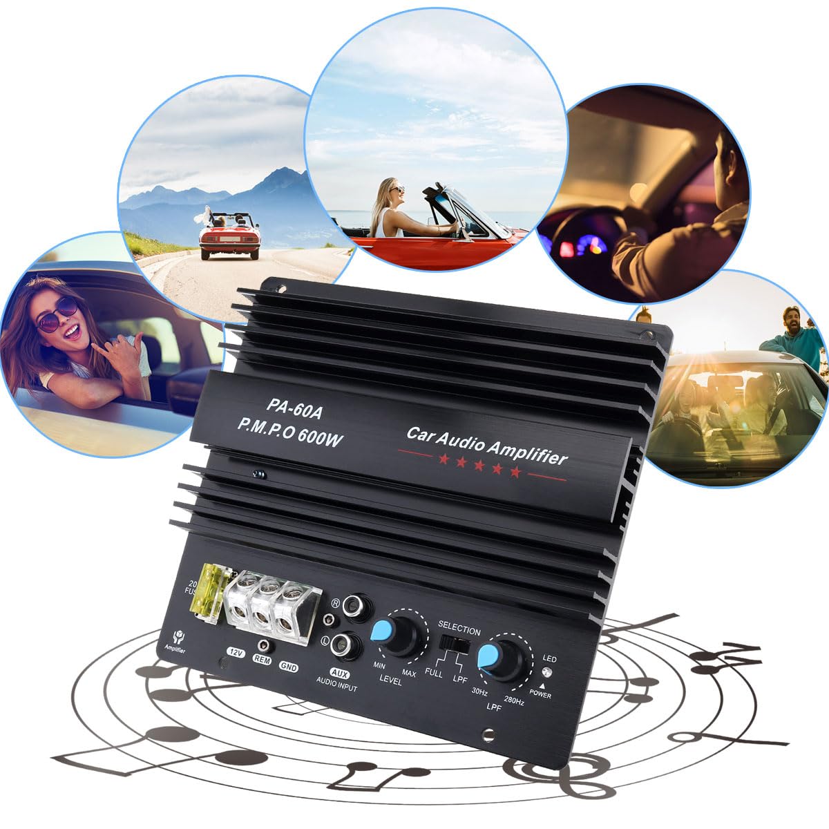 DriSentri 12V 600W Subwoofer Board Bass Module High Power Mono Channel Car Audio Amplifier Board, Powerful Bass Car