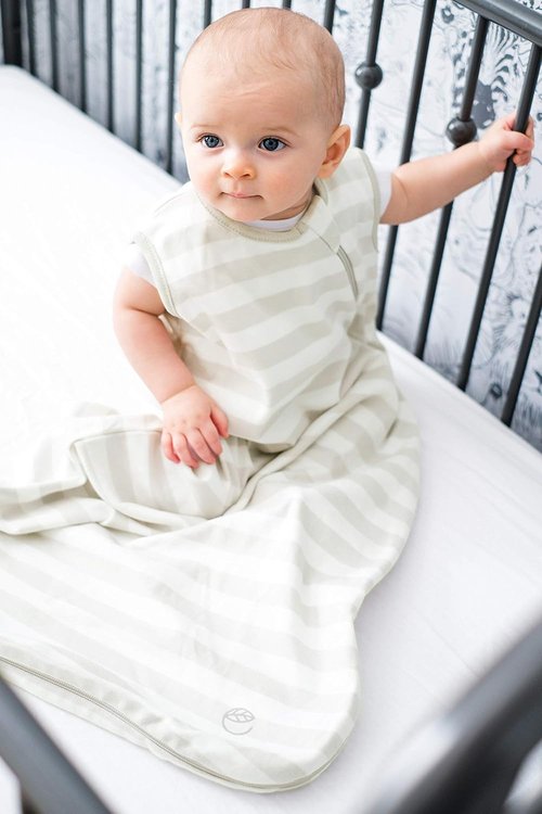 Ecolino Organic Cotton Baby Sleep Sack | 2-Way Zipper Wearable Blanket for Toddlers - Silver, 18-36 Months