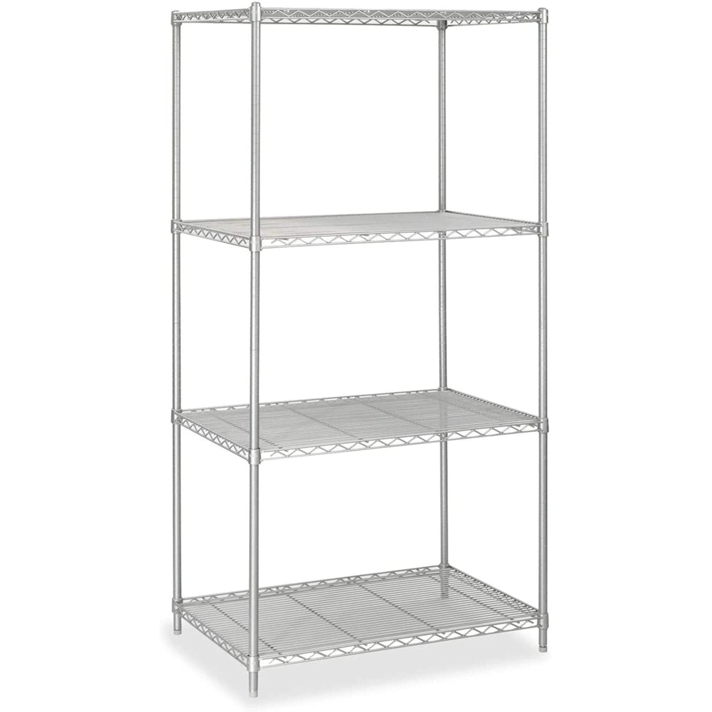 Safco Industrial Wire Shelving Starter Unit 36" W x 24" D x 72" H (Add-On Unit and Extra Shelf Pack Sold Separately), Metallic Gray
