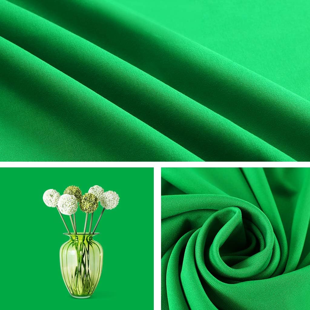 LCUIRC 10X12ft Green Screen Backdrop for Photography, Chromakey Polyester Collapsible Greenscreen Background