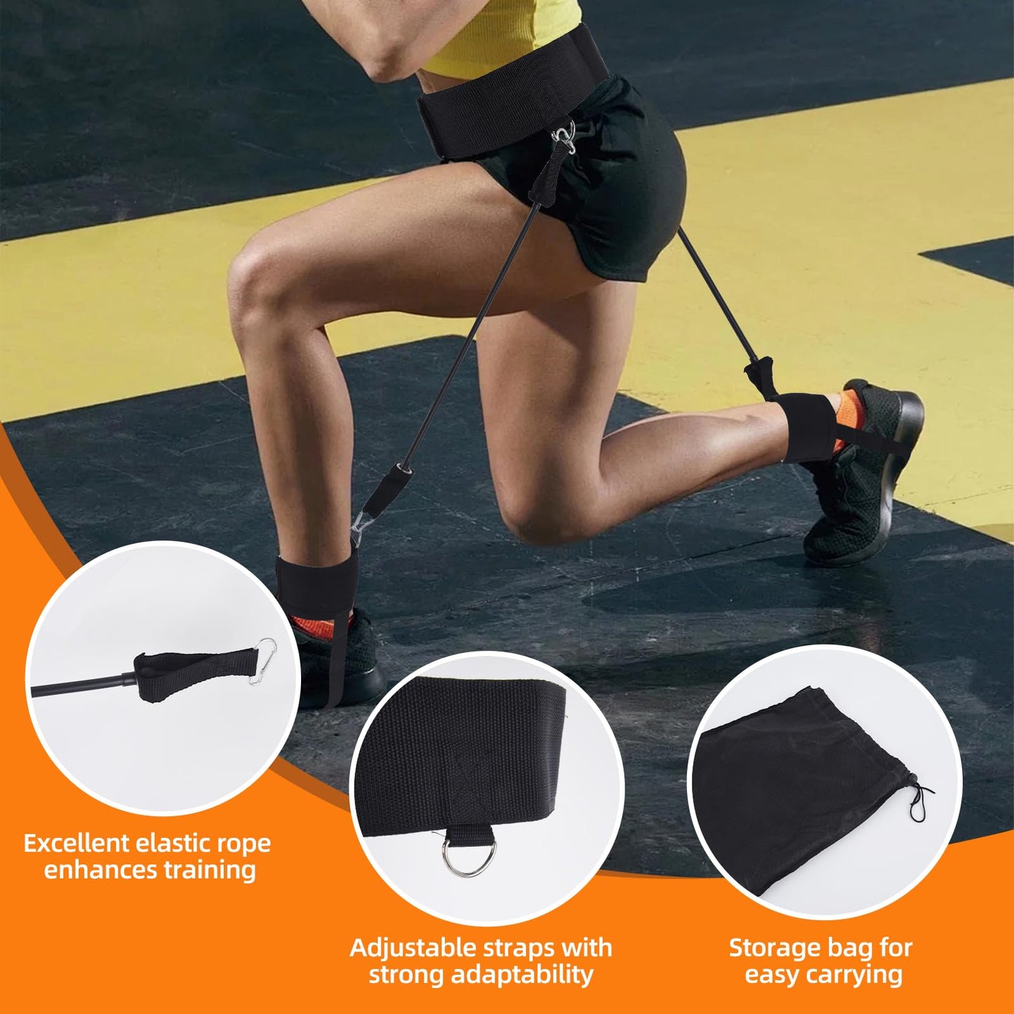 Selacca Vertical Jump Trainer, Jump Trainer Leg Strength Resistance Bands, Jumping Trainer for Basketball Triple Jump Football Volleyball Training Provide