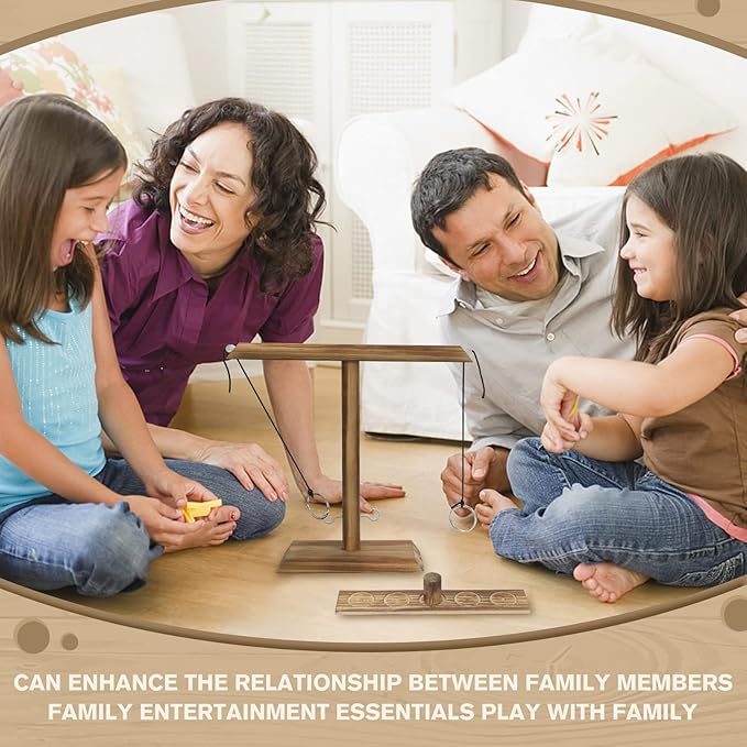 Ring Toss Games for Adults, Fun Hook and Ring Game, Home, Bar and Party Handmade Wooden Interactive Game