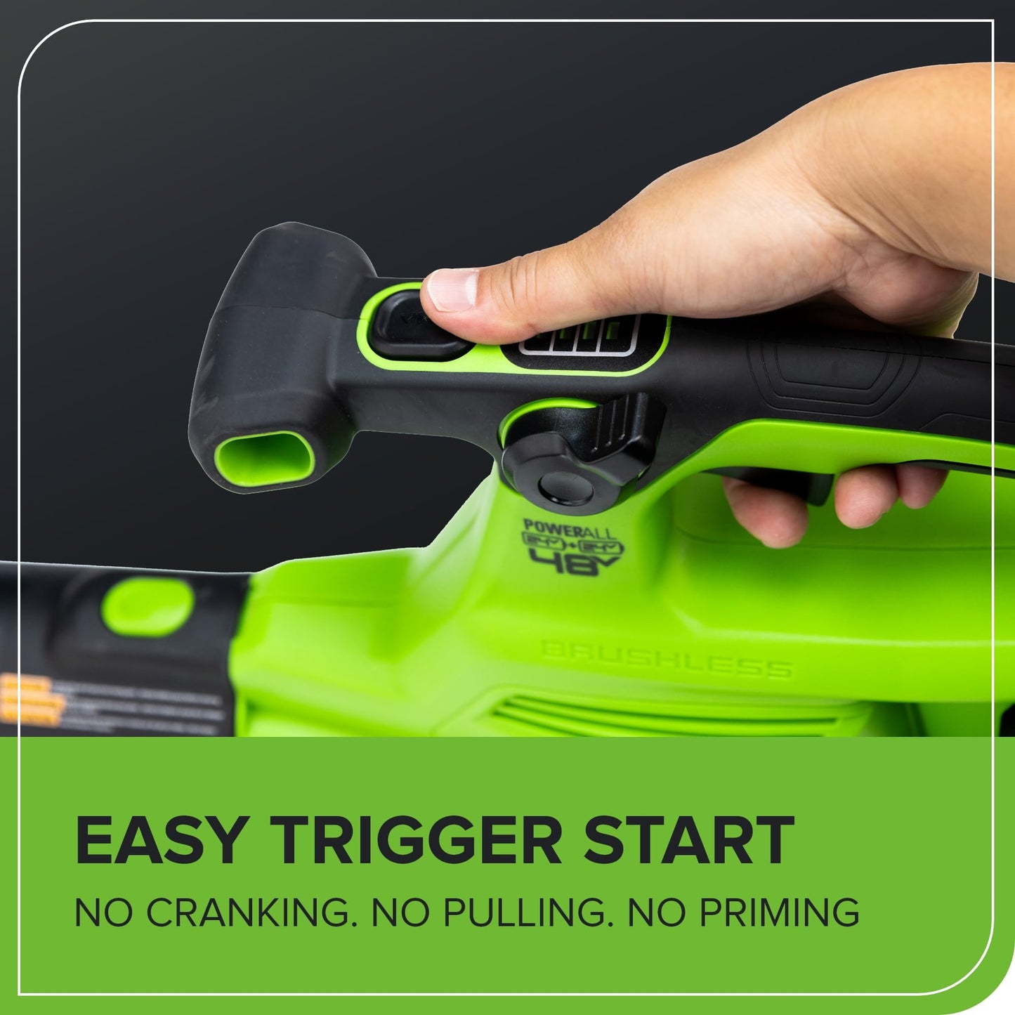 Greenworks 48V (24V x 2) Cordless Brushless Leaf Blower/Vacuum (520 CFM / 240 MPH) with Bag, Powerful & Efficient for Yard Debris Cleanup, Includes (2) 4.0Ah Battery & Dual Port Charger