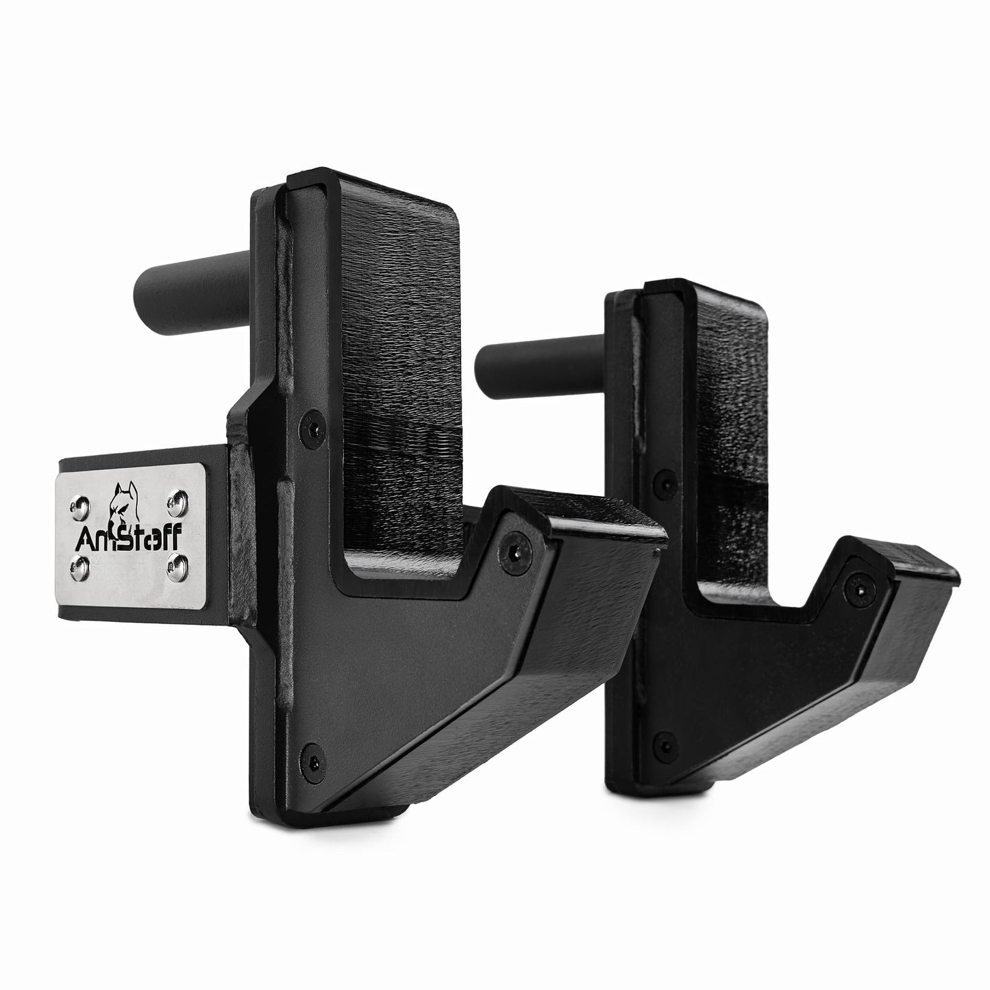 AmStaff Fitness J-Hooks Power Rack for 3" x 3" Tube Squat Rack Attachment, J Cups Barbell Holder for Power Cage, Heavy Duty 1000 LB Capacity, (Set of 2)