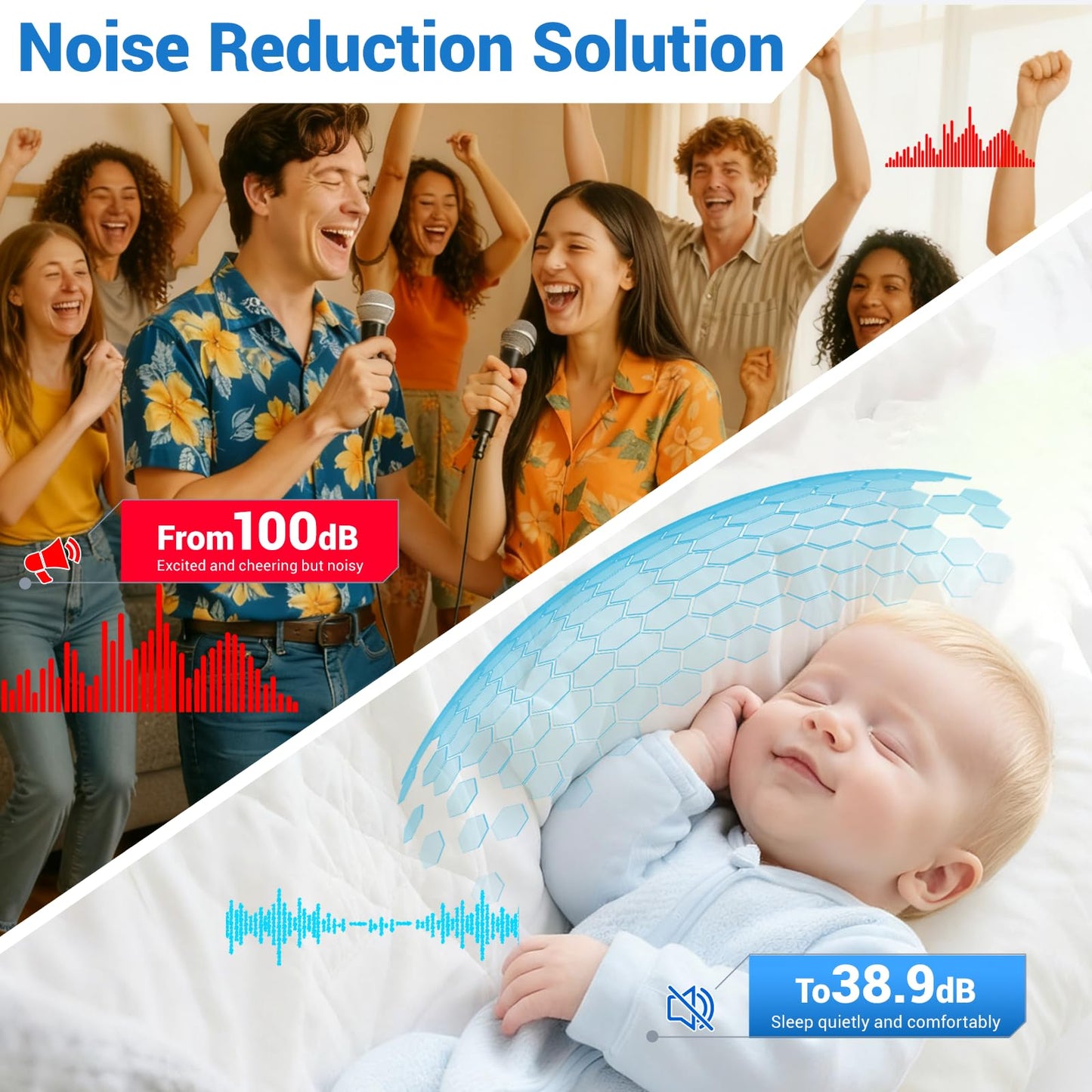 MAGICUBETIC 10 Pack Acoustic Panels,48"*24"*0.47"Self-Adhesive Soundproof Wall Panels,High Density Sound Proof Panels for Walls, Office, Reccording Studio, Home,Ceiling-Starry Blue