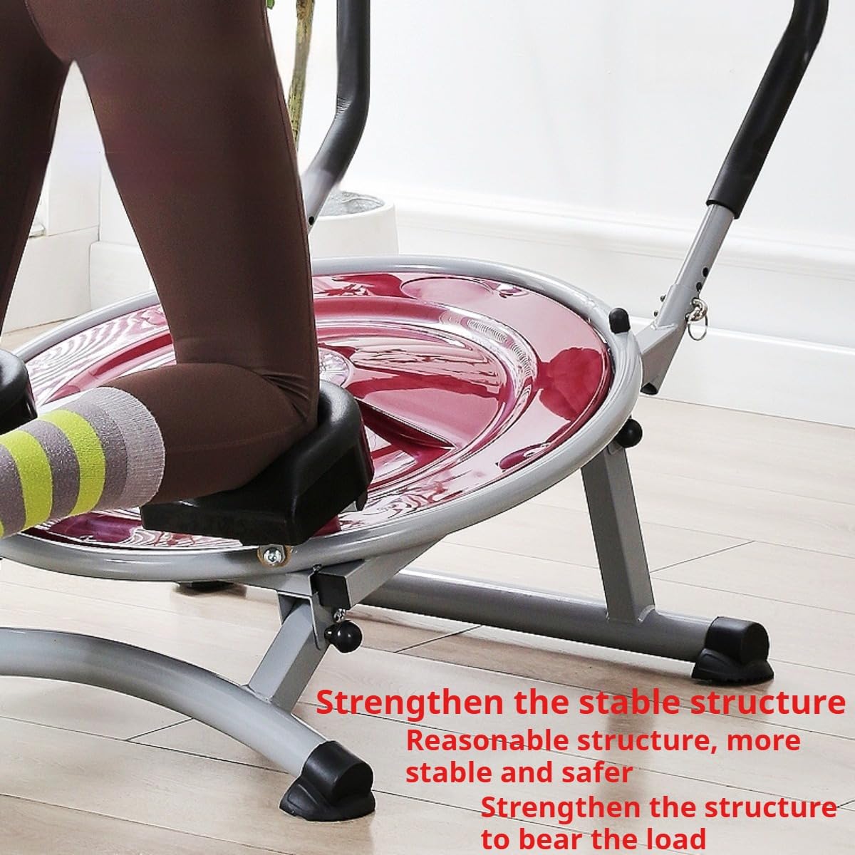 Ocdin Ab Circle Pro Abdominal Trainer, Core Workout Fitness Equipment with Rotatable Kneeling Pad for Home Gym, Waist, Glutes & Legs Exercise (Red)