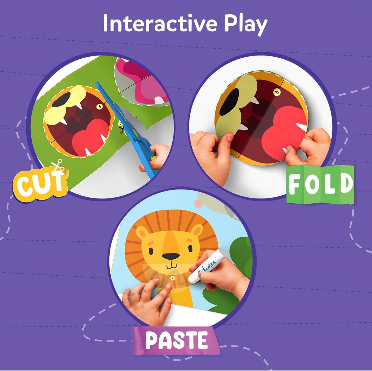 Skillmatics Scissor Skills Activity Book - 25 Fun Cutting Activities for Preschoolers | Includes 2 Child-Safe Scissors