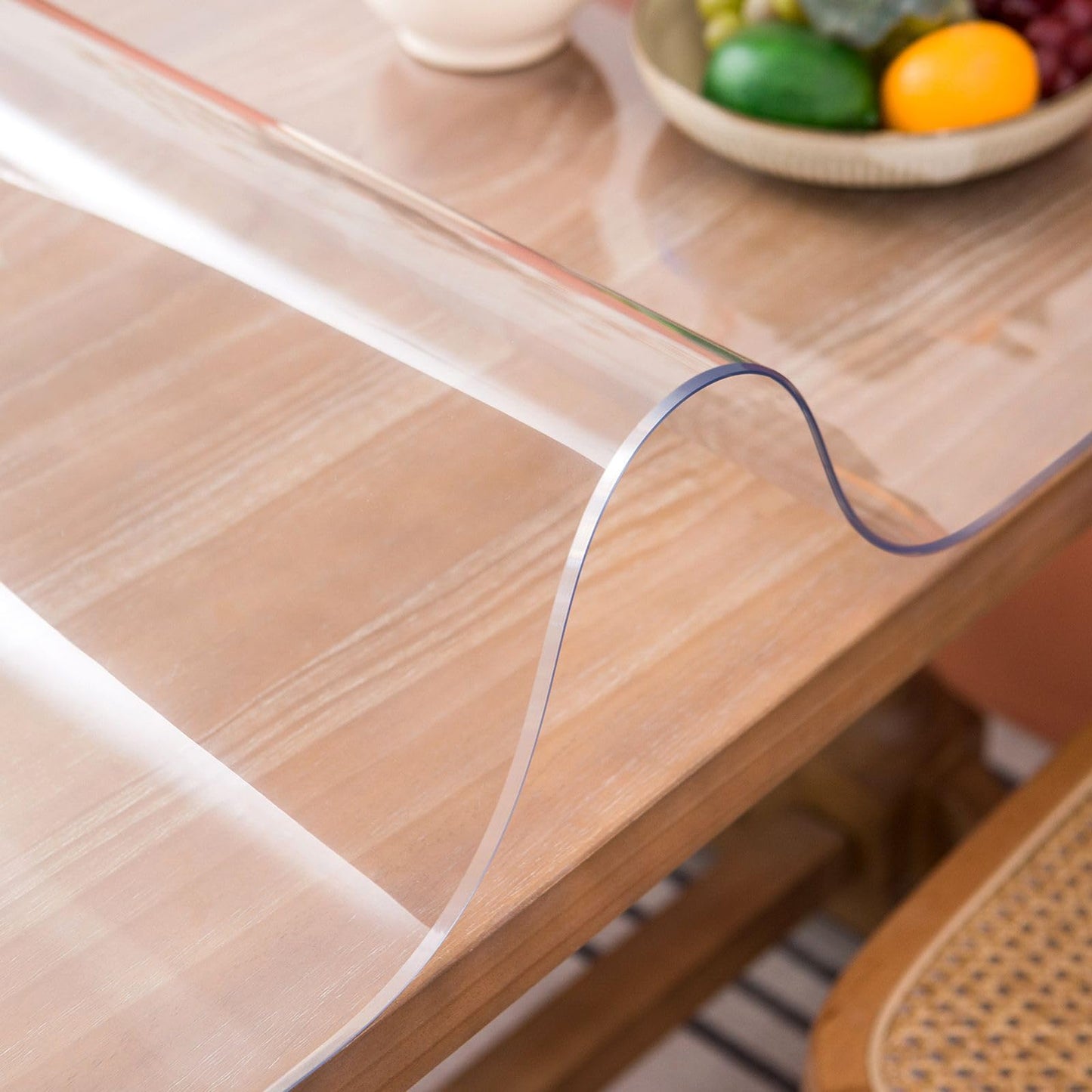 Whirltique Round Clear Table Protector, 70" Round, 1.5mm Thick, Clear Vinyl Table Cover, Scratch Resistant, Dining Room Table Cover