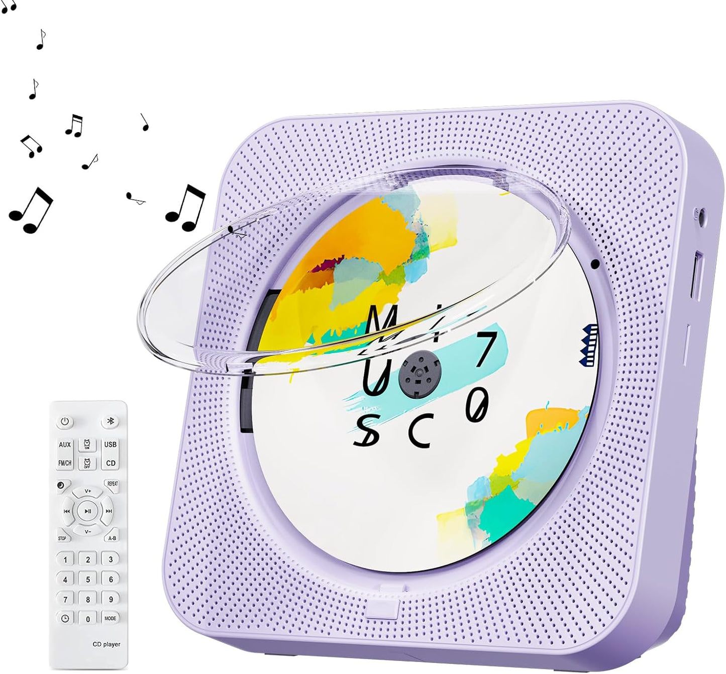 ZYOKATA 5.1 CD Player Portable Bluetooth Desktop CD Player with HiFi Sound Speakers,Remote Control,Dust Cover,LED