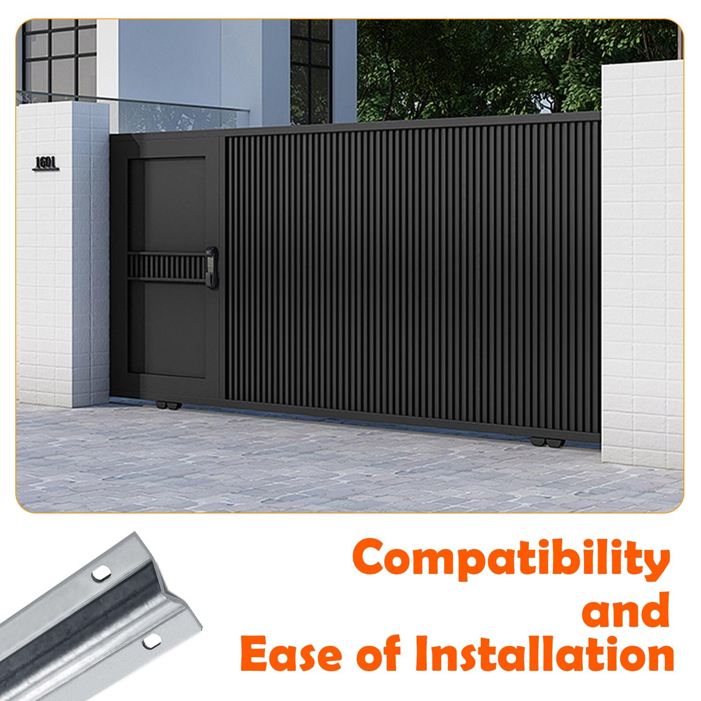 GLIMOVA 12ft Section Galvanized Inverted V Track | V- Track in 2 6 Foot Sections for Sliding Slide Gate | Driveway Gate Track