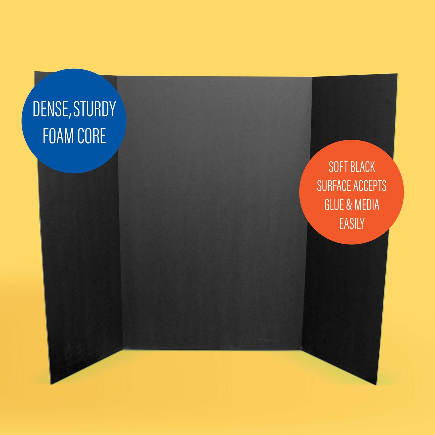Flipside Products 36” x 48” Foam Project Boards for Presentations, Science Fair, School Projects, Event Displays and Trifold Picture Board - Total Black 3/16'' Thick - 10 Pack
