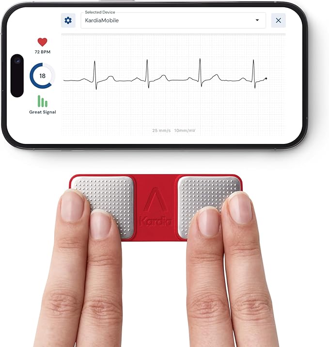 KardiaMobile 1-Lead Personal EKG Monitor ??Record at Home ??Detects AFib & Irregular Arrhythmias ??Easy Results in 30 Seconds ??Works w/Most Smartphones