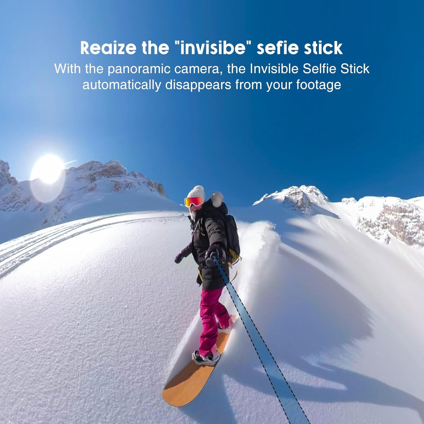 CAMOLO GEEK 118"/3.0m 9.8ft Insta360 X5 X4 X3 X2, 3S 3 2 360 (17 118") Invisible Selfie Stick Carbon Fiber, Extended