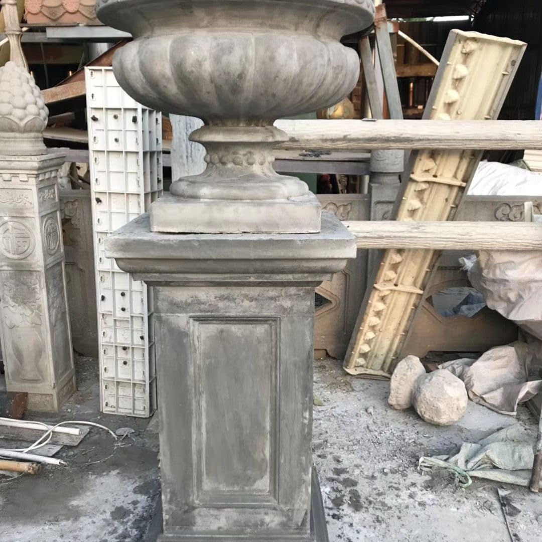 Concrete Flower Pot Decorative Planter Molds for Concrete DIY Making for Crafts Garden Cement Plastic Precast molds, Planter Mold+ Pedestal Mold